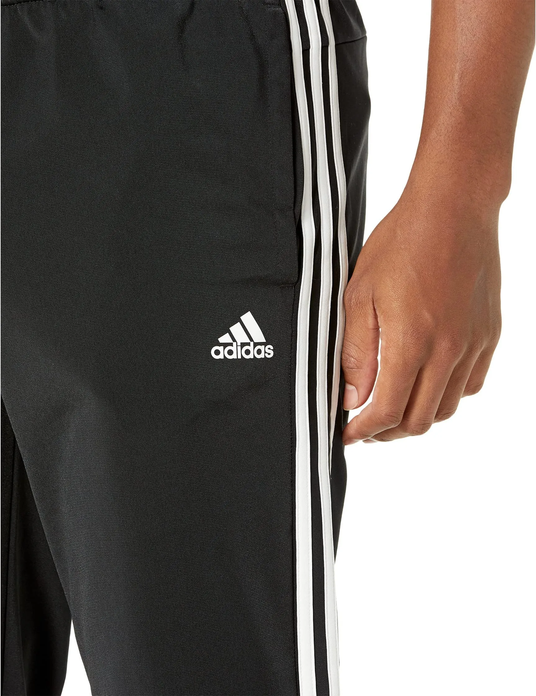 adidas Essentials 3 Stripe Knit Sweatpants Black/White 1