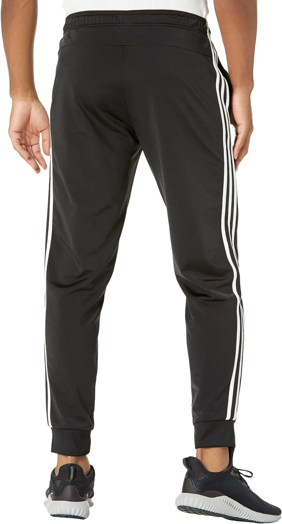 adidas Essentials 3 Stripe Knit Sweatpants Black/White 1