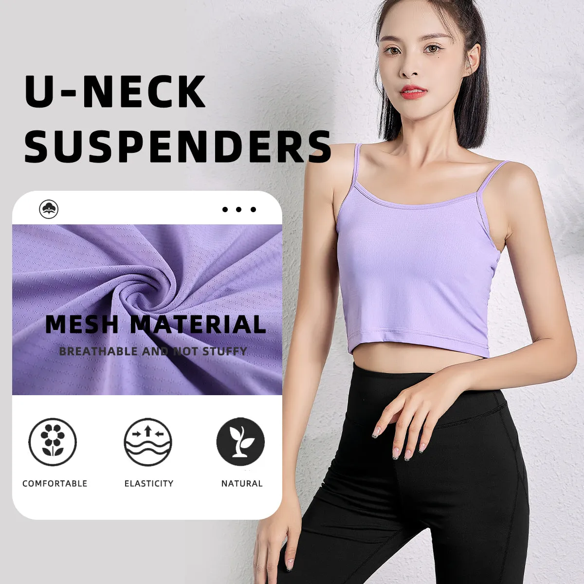 Sidiou Group Anniou Summer Women's UPF50  Camisole Sun Protection Sleeveless Breathable Fitness T-shirt High Elastic Yoga Tank Tops